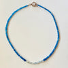 Gemmy necklace - Neon blue apatite, aquamarine