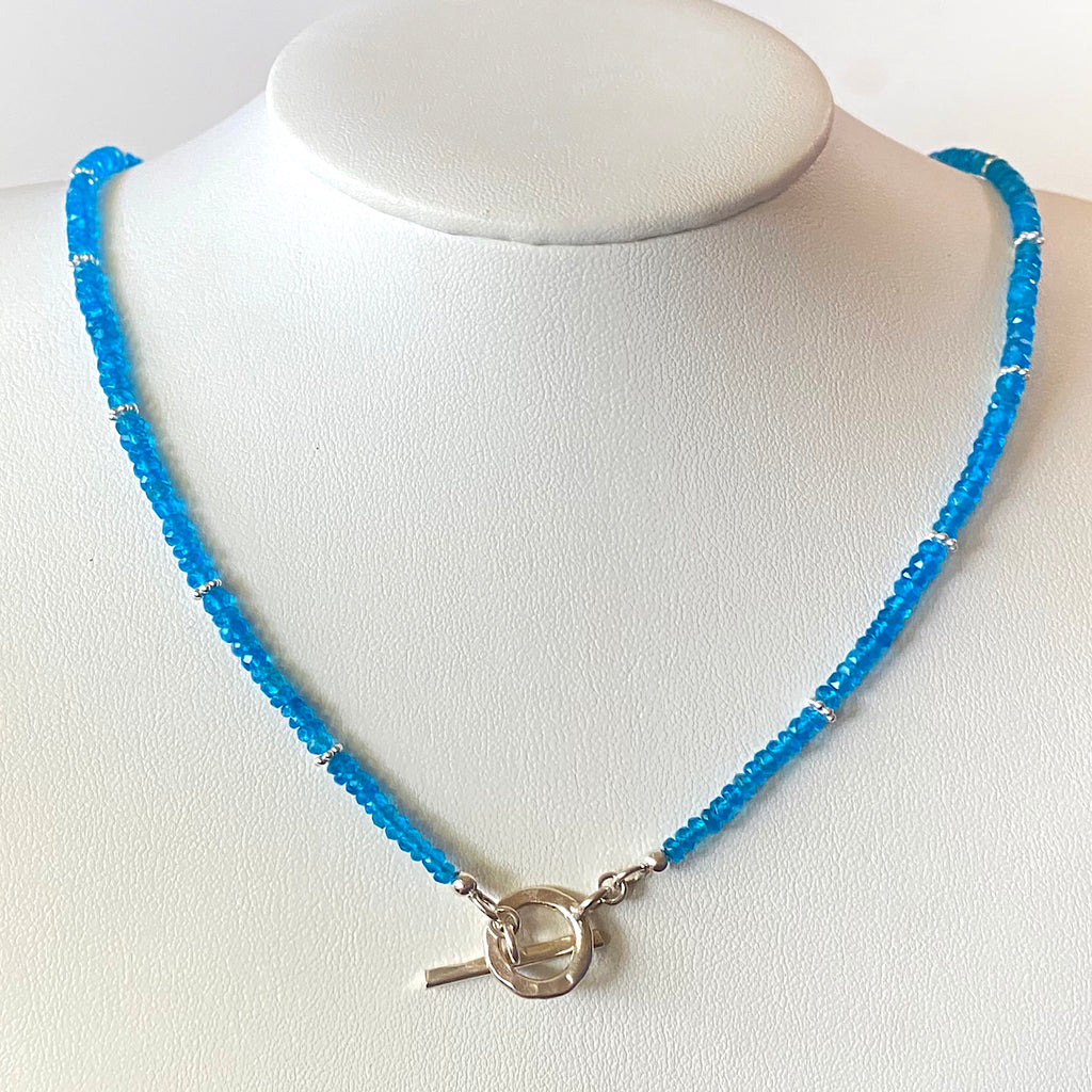 Gemmy necklace - Neon blue apatite, aquamarine
