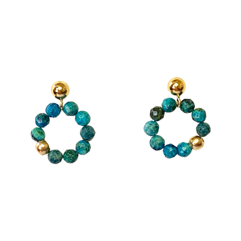 Teresa earrings - Aquamarine Gold