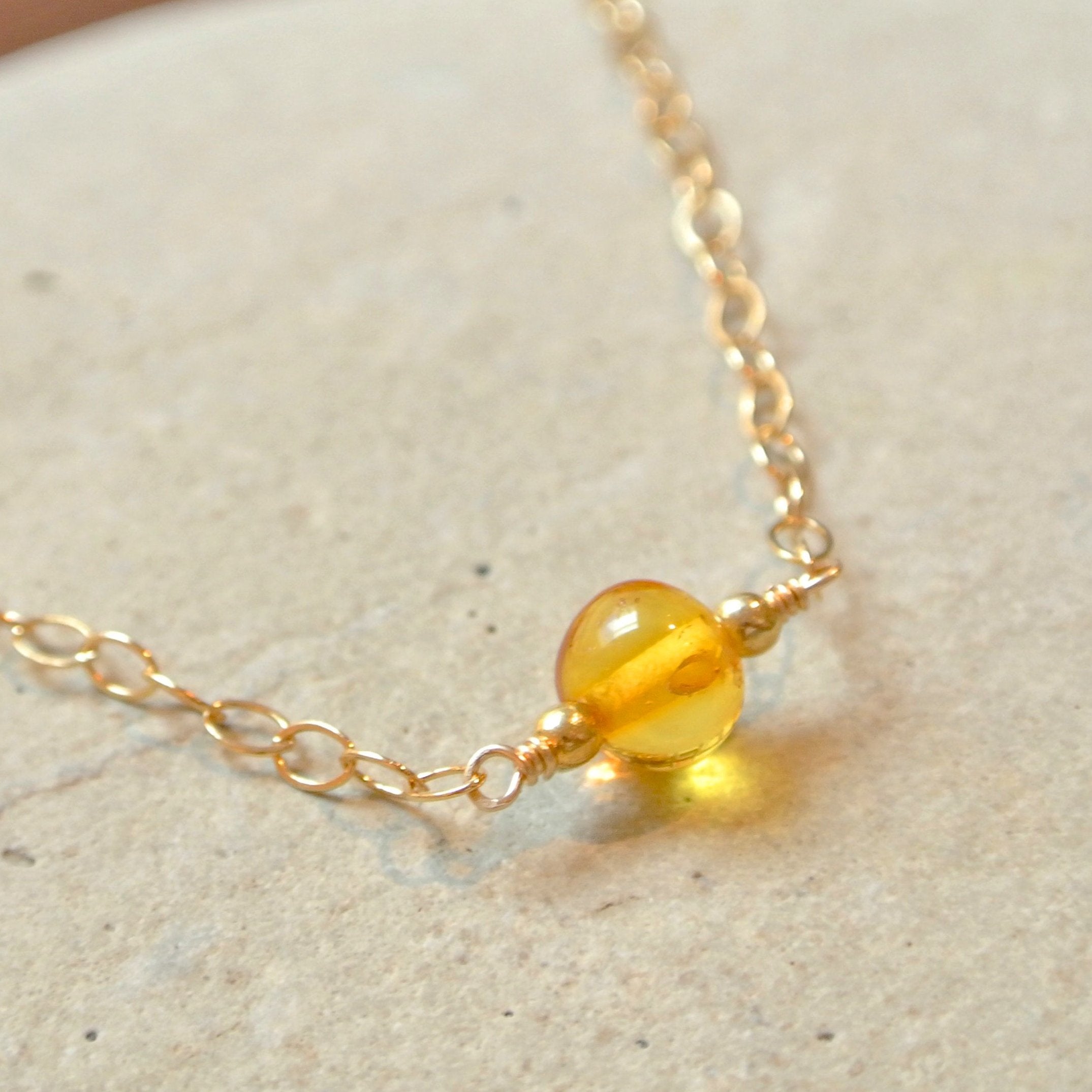 Essential Energy Gemstone Necklace: Amber - Healer/Cleanser – E