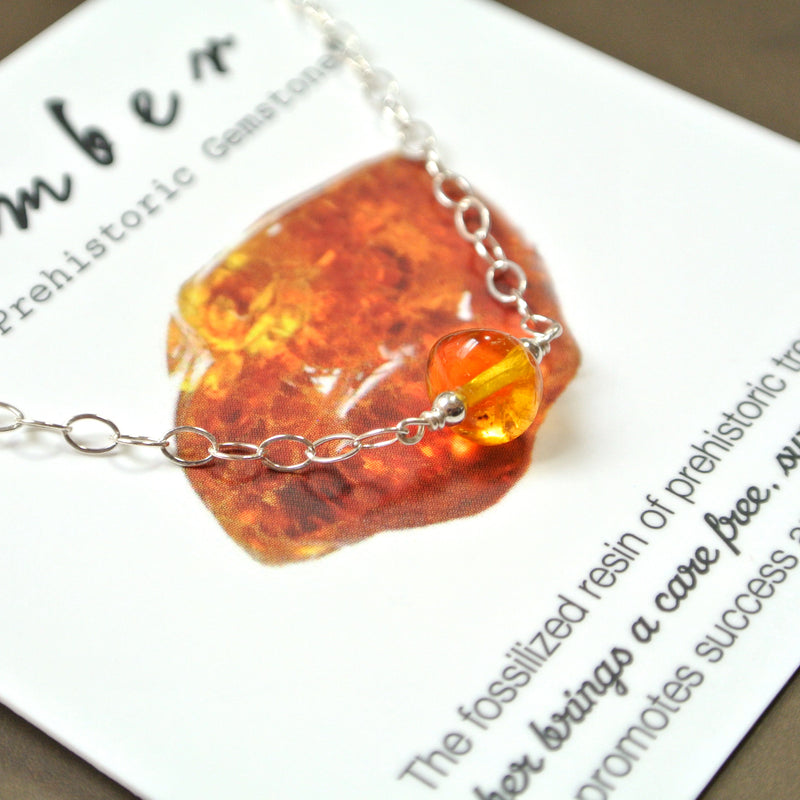 Essential Energy Gemstone Necklace: Amber - Healer/Cleanser
