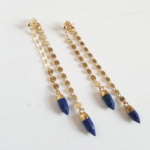 Spike Swinger Earrings -Lapis Lazuli