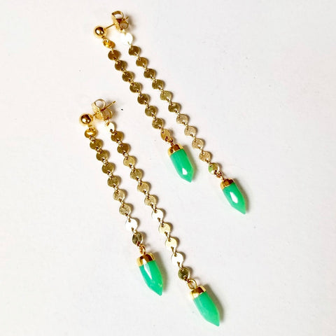 Teresa earrings - Aquamarine Gold
