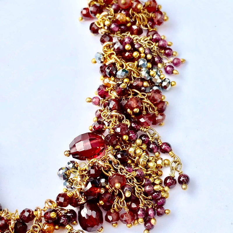 Garnet Fringe Bracelet