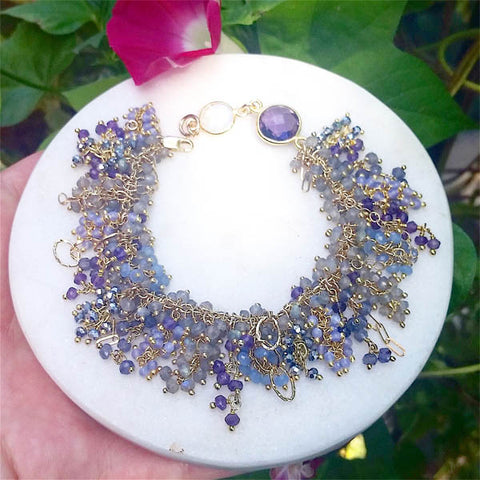 Wrap Bracelet - Amethyst Mist - Gold