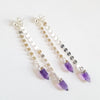 Spike Swinger Earrings - Amethyst - Silver