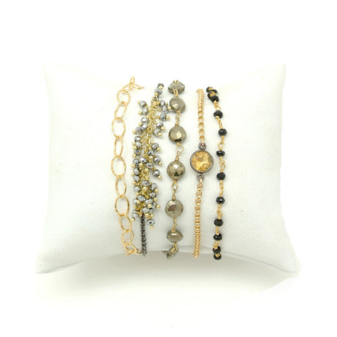 Wrap Bracelet - Amethyst Mist - Gold